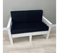 Диван 2-х местный NEW VICTORIA каркас белый, велюр черный К0024