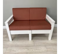 Диван 2-х местный NEW VICTORIA каркас белый, велюр кирпичный К0025