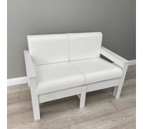 Диван 2-х местный NEW VICTORIA каркас белый, кожзам белый К0036