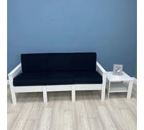 Диван 3-х местный NEW VICTORIA каркас белый, велюр черный К0019