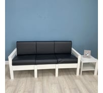 Диван 3-х местный NEW VICTORIA каркас белый, кожзам черный К0039