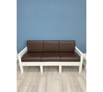 Диван 3-х местный NEW VICTORIA каркас белый, кожзам шоколадный К0038