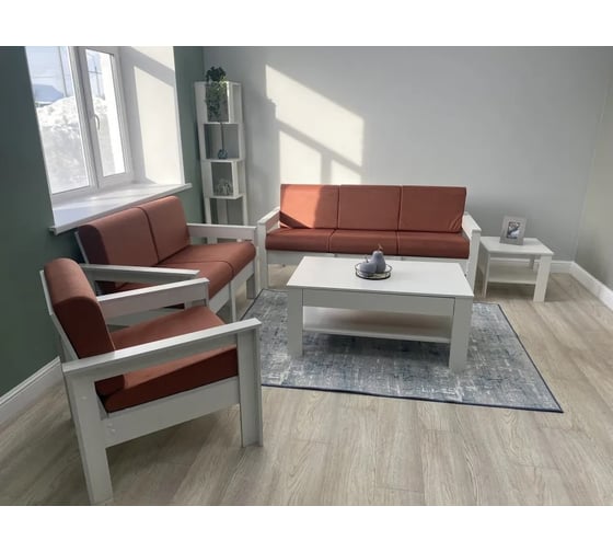Кресло NEW VICTORIA каркас белый, велюр кирпичный К0026