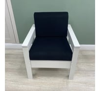 Кресло NEW VICTORIA каркас белый, велюр черный К0027