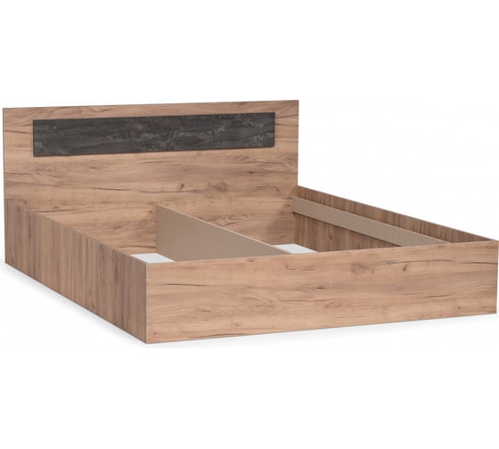 Кровать Woodville Taika 160x200, дуб золотой / камень темный 499623