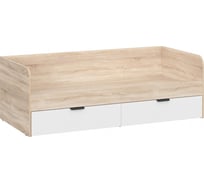 Кровать Woodville Стокгольм КРД03-90 90x200, дуб сонома / line софт пломбир 579695