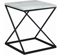 Стол журнальный Desk Question лофт DQ Teaser Nut 50x50 ЛДСП дуб белый, черный 500x500x532 10266