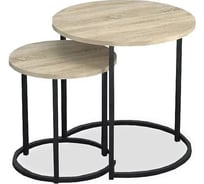 Стол журнальный Desk Question Лофт DQ Ranod дуб сонома черный 500x500x500, 370x370x384 218131