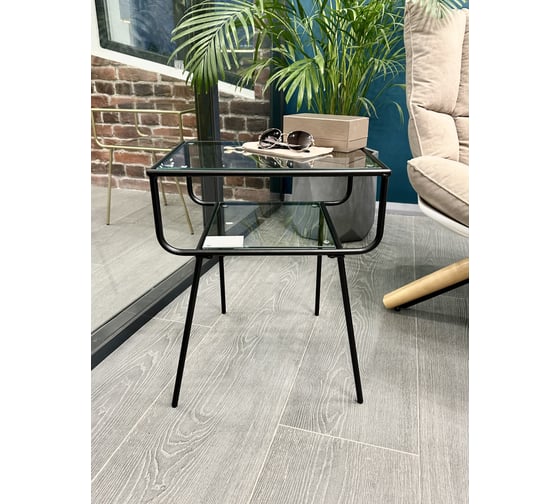 Столик журнальный Maison de Plush Verre noir черное стекло QS5020B