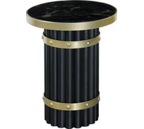 Столик журнальный круглый Maison de Plush Marbre noir черный мрамор S 19T005B