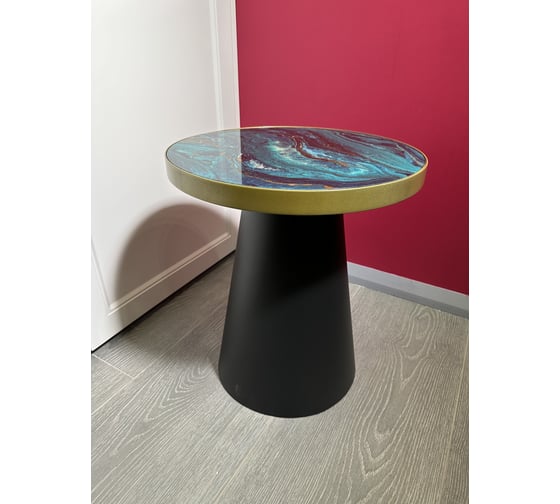 Столик журнальный круглый Maison de Plush Mer verte зеленое море 19T007