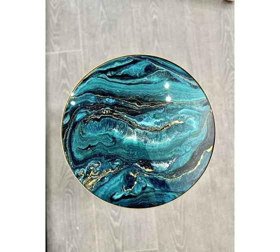 Столик журнальный круглый Maison de Plush Mer verte зеленое море 19T007