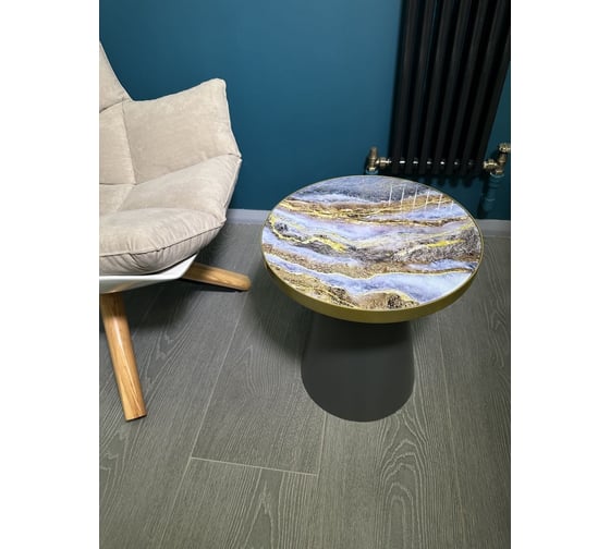 Столик журнальный круглый Maison de Plush Brise grise серый бриз 19T008C