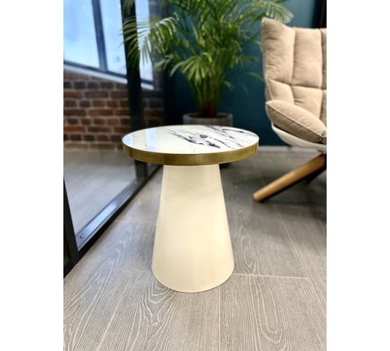 Столик журнальный круглый Maison de Plush Ivoire слоновая кость 19T008D
