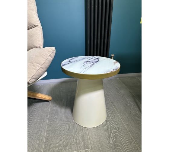 Столик журнальный круглый Maison de Plush Ivoire слоновая кость 19T008D