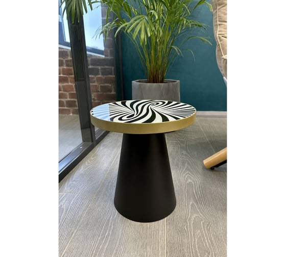Столик журнальный круглый Maison de Plush Zèbre зебра 19T006