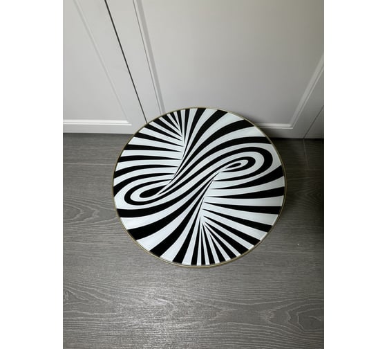 Столик журнальный круглый Maison de Plush Zèbre зебра 19T006