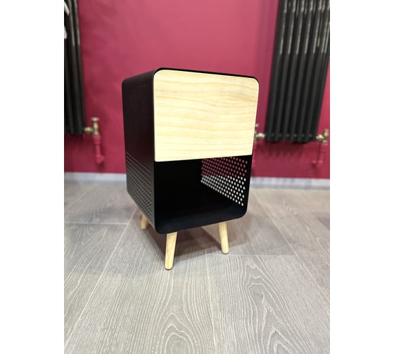 Столик журнальный круглый Maison de Plush Armoire noire черная тумба QS5019B