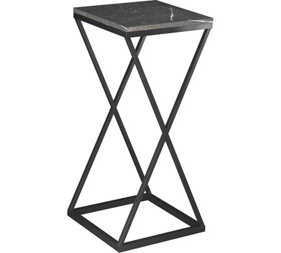 Стол журнальный Desk Question лофт DQ Argo Plum черный мрамор, черный 350x350x732 117876 1
