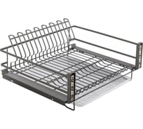 Сушилка выкатная для посуды в нижнюю базу MOVIX PRO, 700 мм с креплением фасада, с поддоном, без направляющих, антрацит GTV OC-SZD700-60