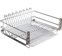 Сушилка выкатная для посуды в нижнюю базу MOVIX PRO, 900 мм с креплением фасада, с поддоном, без направляющих, хром GTV OC-SZD900-01