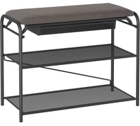 Подставка для обуви ЗМИ Гранада 23В_НБК с сиденьем и ящиком ткань нубук черный ПДОГ23ВНБК Ч