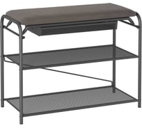 Подставка для обуви ЗМИ Гранада 23В_НБК с сиденьем и ящиком ткань нубук графит ПДОГ23ВНБК Гр