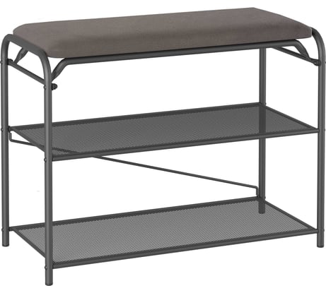 Подставка для обуви ЗМИ Гранада 23_НБК с сиденьем ткань нубук графит ПДОГ23СНБК Гр