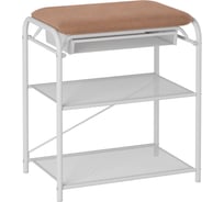 Подставка для обуви ЗМИ Гранада 13В_НБК с сиденьем и ящиком ткань нубук белый ПДОГ13ВНБК Б