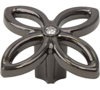 Ручка-кнопка с кристаллами KERRON черный хром CRL33 BN