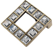 Ручка-кнопка Kerron с кристаллами, 32 мм, бронза CRL17 BA