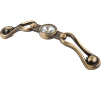 Ручка-скоба с кристаллами KERRON 96 мм, Д115 Ш20 В25, античная бронза CRL21-96 BA