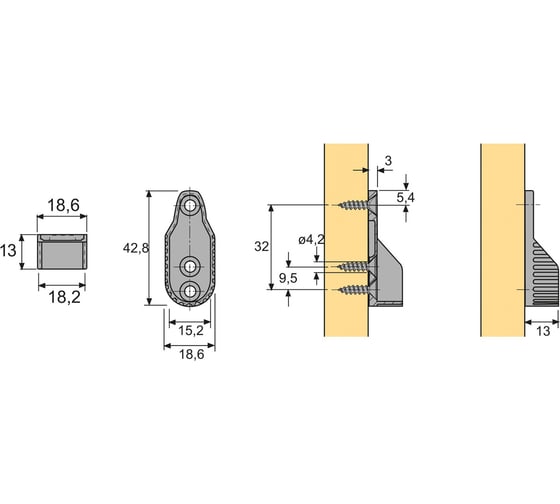 Штангодержатель Hettich SL 322 Oval цинк 9056579
