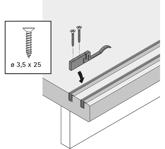 Упор для правой и левой двери Hettich SlideLine 56 1008824