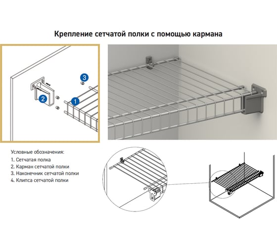 Сетчатая полка ЮММ-Техно 400х3000 ЧЕРНАЯ 310