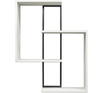 Полка Desk Question лофт DQ Damales, м/к черный муар, ЛДСП Дуб белый (ШхГхВ 700х186х892) 10215