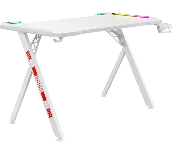 Игровой стол DEFENDER Foton RGB, подвес кружки+гарнитуры, белый 64308