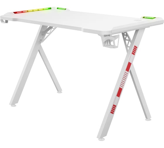 Игровой стол DEFENDER Foton RGB, подвес кружки+гарнитуры, белый 64308