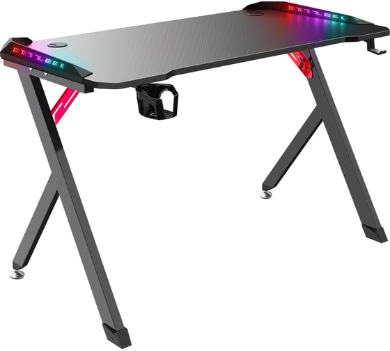 Игровой стол DEFENDER Platinum RGB, подвес кружки+гарнитуры, черный 64302