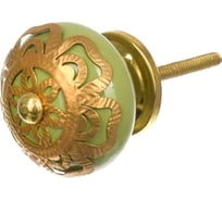 Керамическая ручка для мебели BlumenHaus Антиквариат-золото зеленый/золотой 66226
