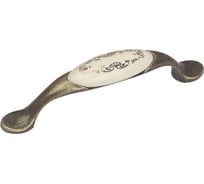 Ручка-скоба MF K7456E, 96мм, античная бронза, керамика WT/F2 БЕЖЕВАЯ 61882v