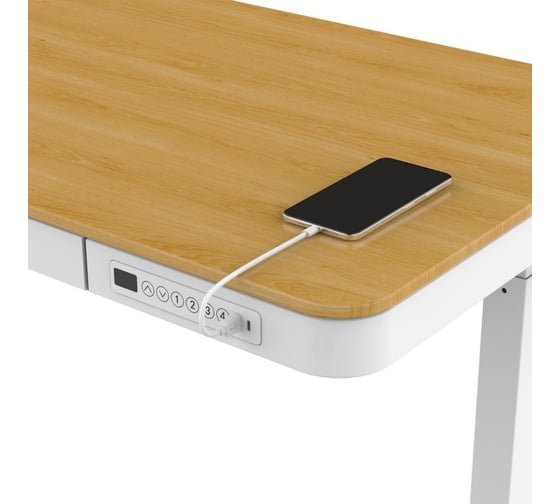 Стол для компьютера с электроприводом, USB-портами FoxGear LIFTISCH FG-ED-47BDW, Dark Wood FG-ED-47WLW