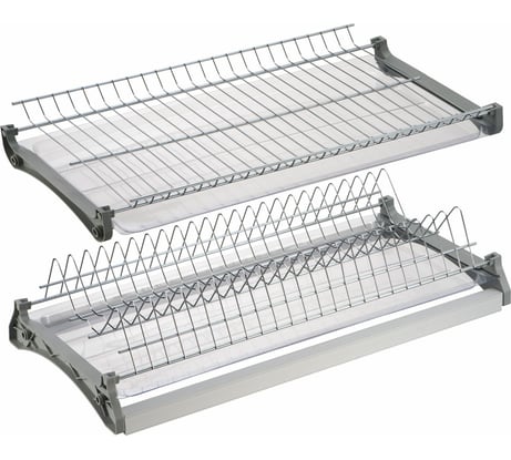 Сушка для посуды двухуровневая из нержавеющей стали Lemax PROF, в базу 600 мм с алюминиевым профилем VAR 600 SS