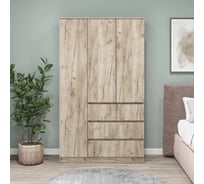 Шкаф Letta 3 в 1 Пакс с 3 ящиками дуб крафт серый 1050x1800x454 L3739