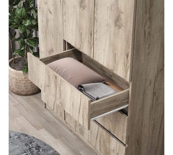 Шкаф Letta 3 в 1 Пакс с 3 ящиками дуб крафт серый 1050x1800x454 L3739
