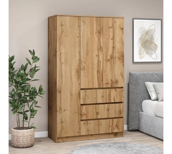 Шкаф Letta 3 в 1 Пакс с 3 ящиками дуб вотан 1050x1800x454 L3740