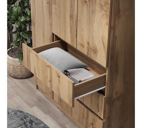Шкаф Letta 3 в 1 Пакс с 3 ящиками дуб вотан 1050x1800x454 L3740