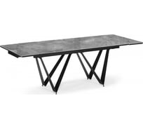 Керамический стол Woodville Марвин 160(220)х90x76, серый глянец / черный 571394