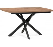 Стол деревянный Woodville Адди 135(180)х85x76, дуб вотан / черный 584939