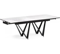 Керамический стол Woodville Марвин 160(220)х90x76, белый мрамор / черный 572423